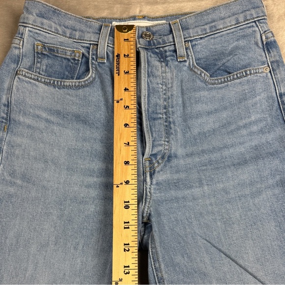 Frank & Eileen Monaghan Button Fly High Rise Raw Hem Straight Leg Mom Jeans 27 - Picture 10 of 16